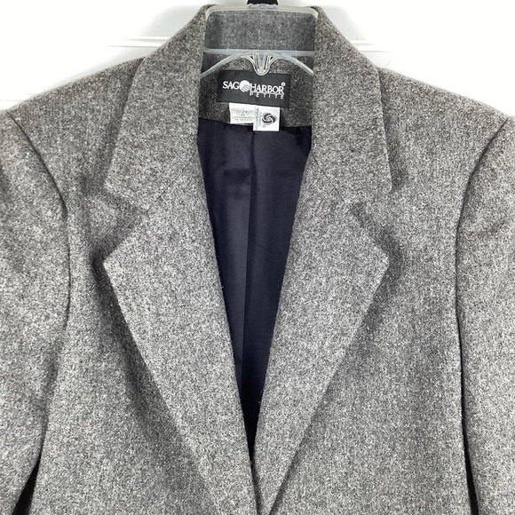 Sag Harbor Womens Wool Blazer Size 8 Gray Single Breasted Lined Preppy Academia - Picture 2 of 6